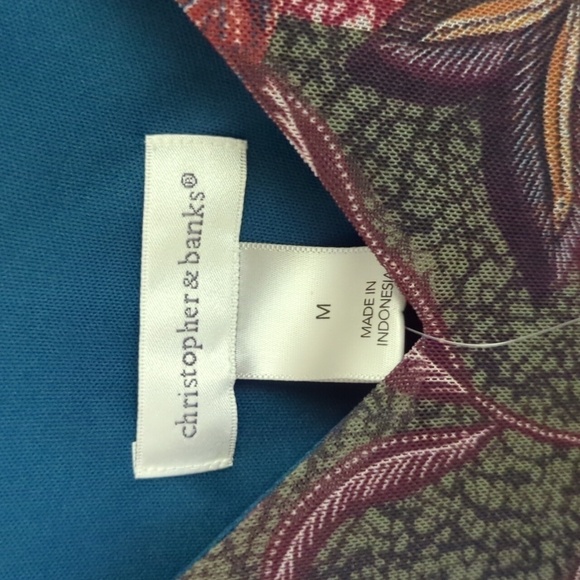 New with Tags Christopher Banks Bohemian Romantic Short Sleeve V Neck Dress Med - Picture 4 of 8